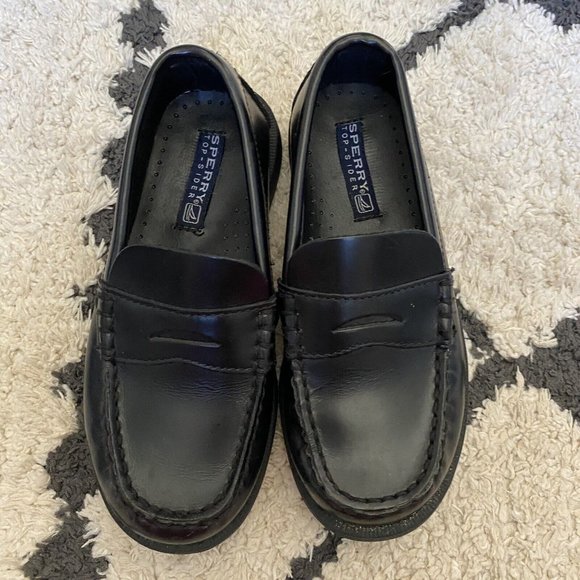 Boy’s Sperry Colton 6185862 Black Penny Loafer Dress Shoes Slip On Size 12.5N - Picture 4 of 7